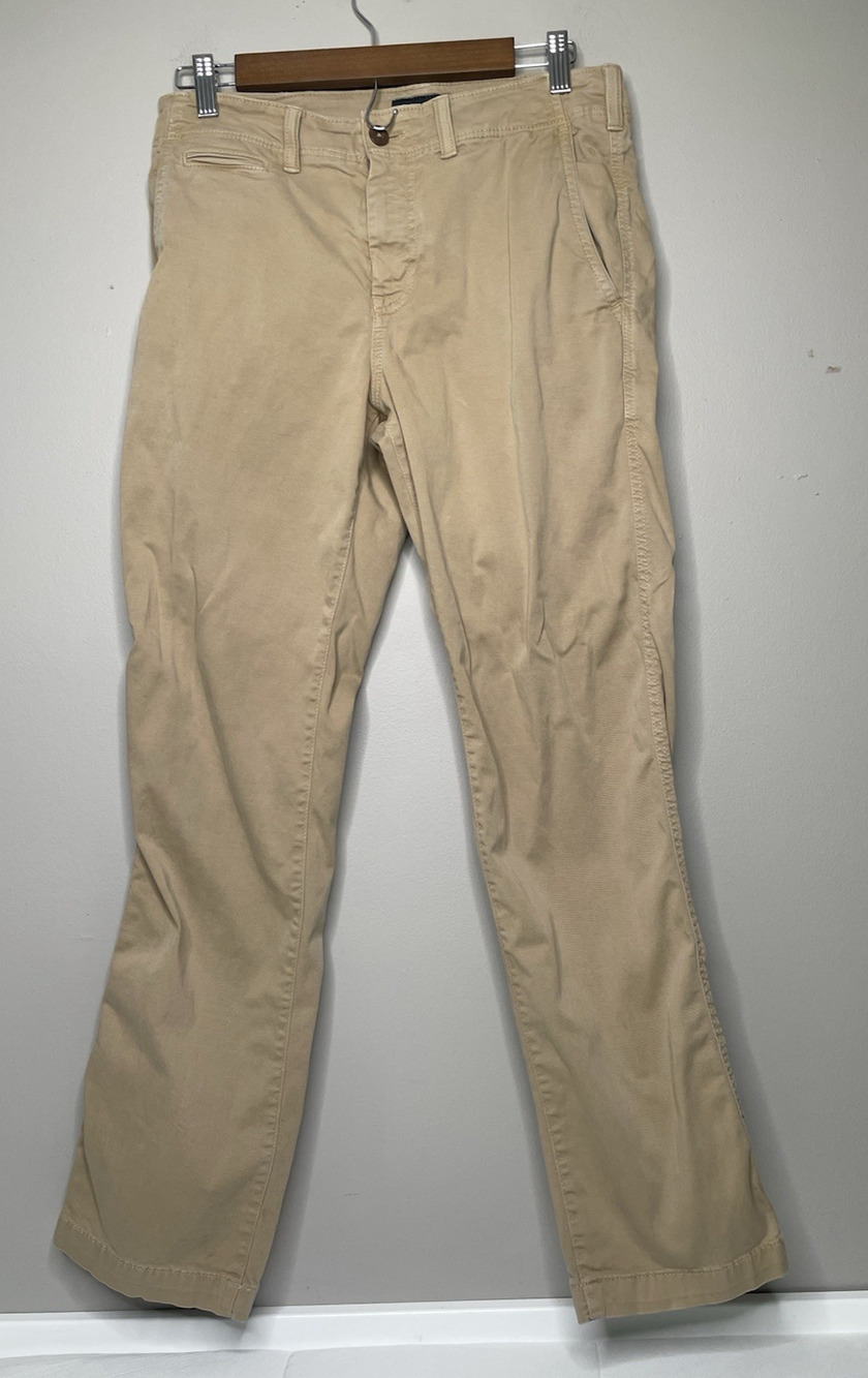 American Eagle Extreme Flex Relaxed Straight Khaki Pants Men's 30x32 Beige Stret